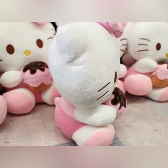 Adorable Kawaii Sanrio Hello Kitty Ice Cream Cone Plush Doll - Stuffed Toy - Picture 11 of 12